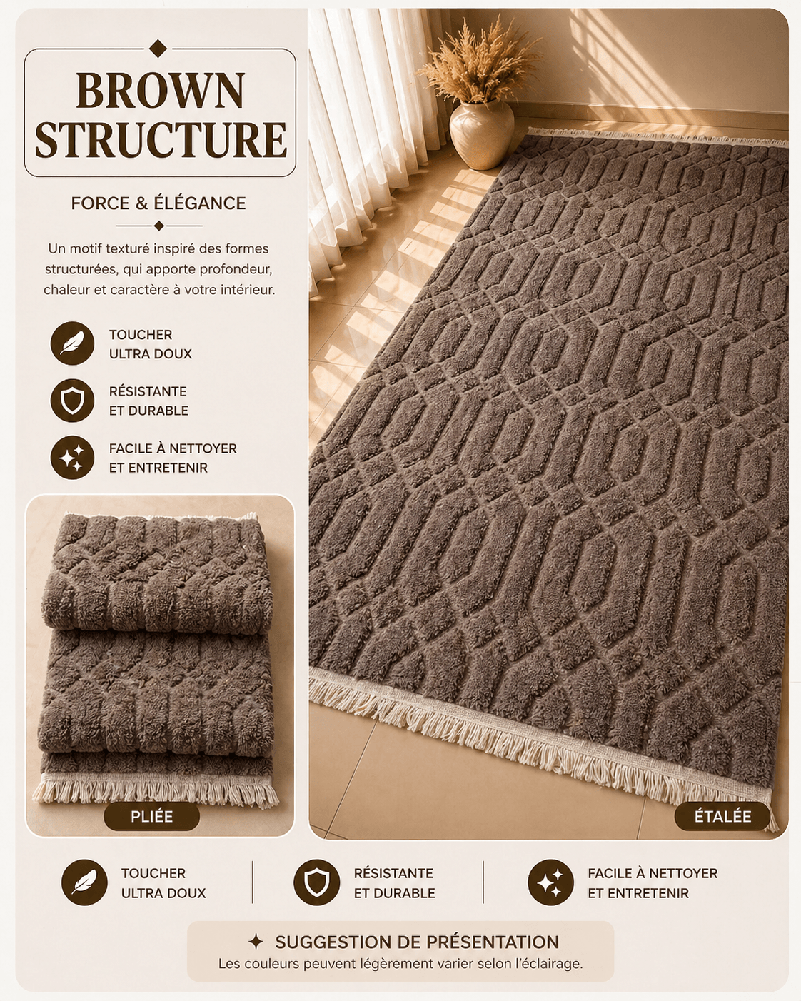 Moquette Premium 3m x 2m – Collection Salon Élégance (18 Modèles)