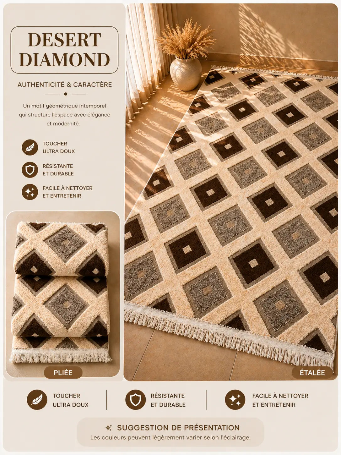 Moquette Desert Diamond - Géométrie désertique