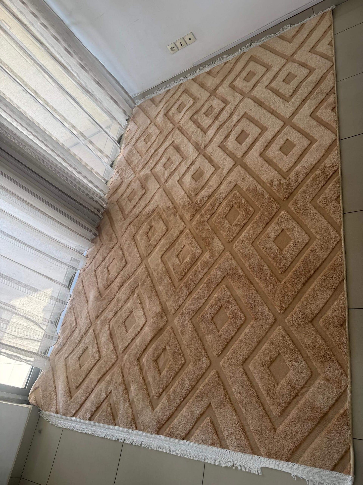 Salon avec moquette Chevron Sahara