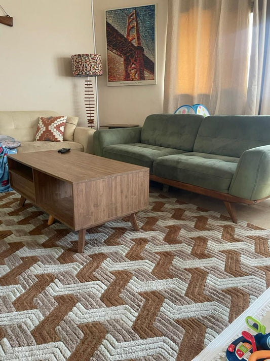 Moquette Zigzag Terracotta 3m x 2m – Spécial Tabaski 2026 | Livraison + Cadeau OFFERTS